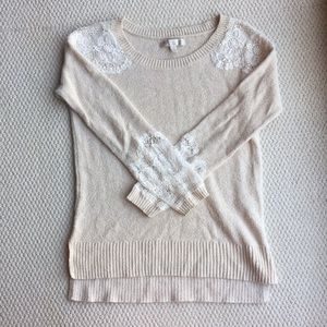 LC Lauren Conrad Runway Knit Sweater with Lace